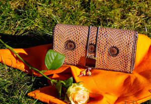 Luxury Square Portemonnaie , Designerstoffe, Echtleder