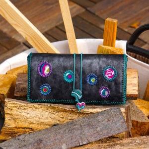 Key2Happiness, Designer Geldbeutel, Schwarzes Ziegenleder