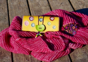 Key2Happiness Leder Gebldbeutel